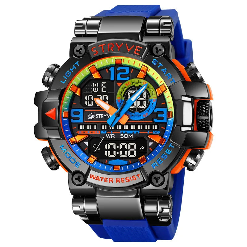 UTHAI CQ254 Fashion Sports electronics Watch Colorful Night Light Man watch Waterproof Multi functional Clock watches for man