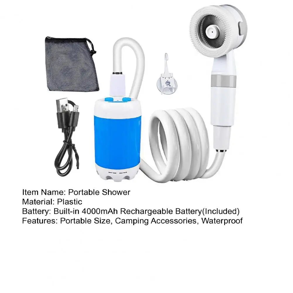 Portable Camping Shower Outdoor Camp Shower Pump,Upgrade Rechargeable Electric Shower Pump with Intelligent Digital Display