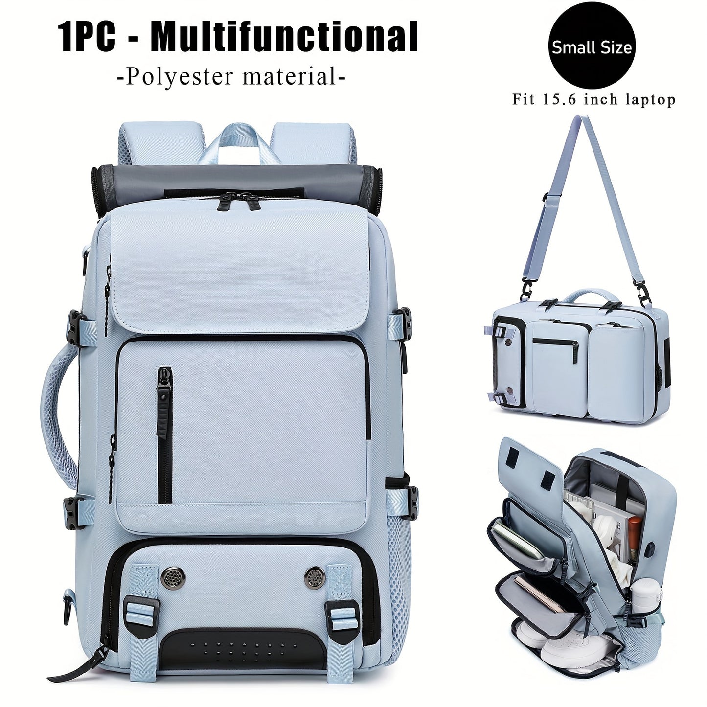 Large Capacity Multi-Functional Backpack - Spacious Hiking & Camping Knapsack with Shoes Compartment, USB Charging Port, Padded Laptop Sleeve, and Multiple Compartments - Ideal for Men, Women, Business, College, and Outdoor E