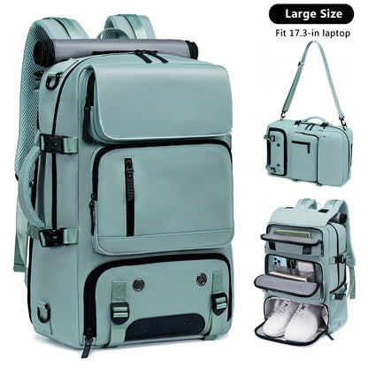 Large Capacity Multi-Functional Backpack - Spacious Hiking & Camping Knapsack with Shoes Compartment, USB Charging Port, Padded Laptop Sleeve, and Multiple Compartments - Ideal for Men, Women, Business, College, and Outdoor E