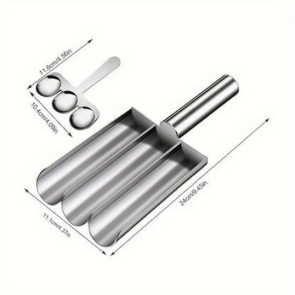 1pc Triple Meatball Maker - Non-Stick Multi-Functional Mold for DIY Meatball, Salad Sandwich, Cookie Dough, and Ice Pastry - Easy-to-Use Cooking Tool for Restaurant Kitchen and Home Cooking Enthusiasts