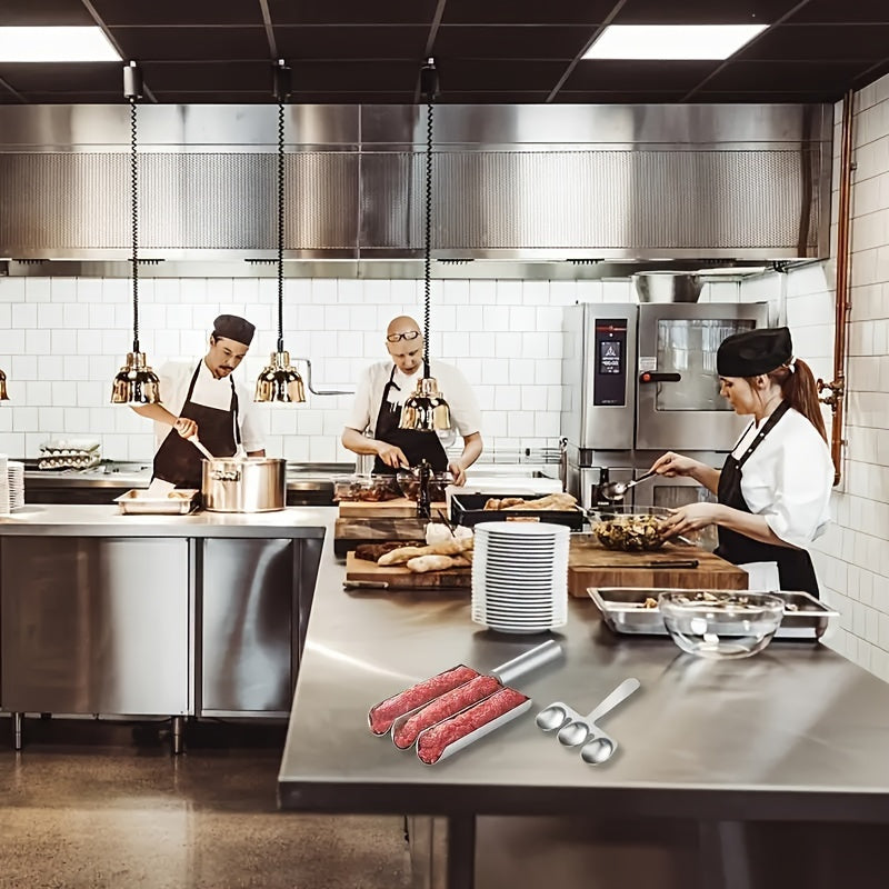 1pc Triple Meatball Maker - Non-Stick Multi-Functional Mold for DIY Meatball, Salad Sandwich, Cookie Dough, and Ice Pastry - Easy-to-Use Cooking Tool for Restaurant Kitchen and Home Cooking Enthusiasts