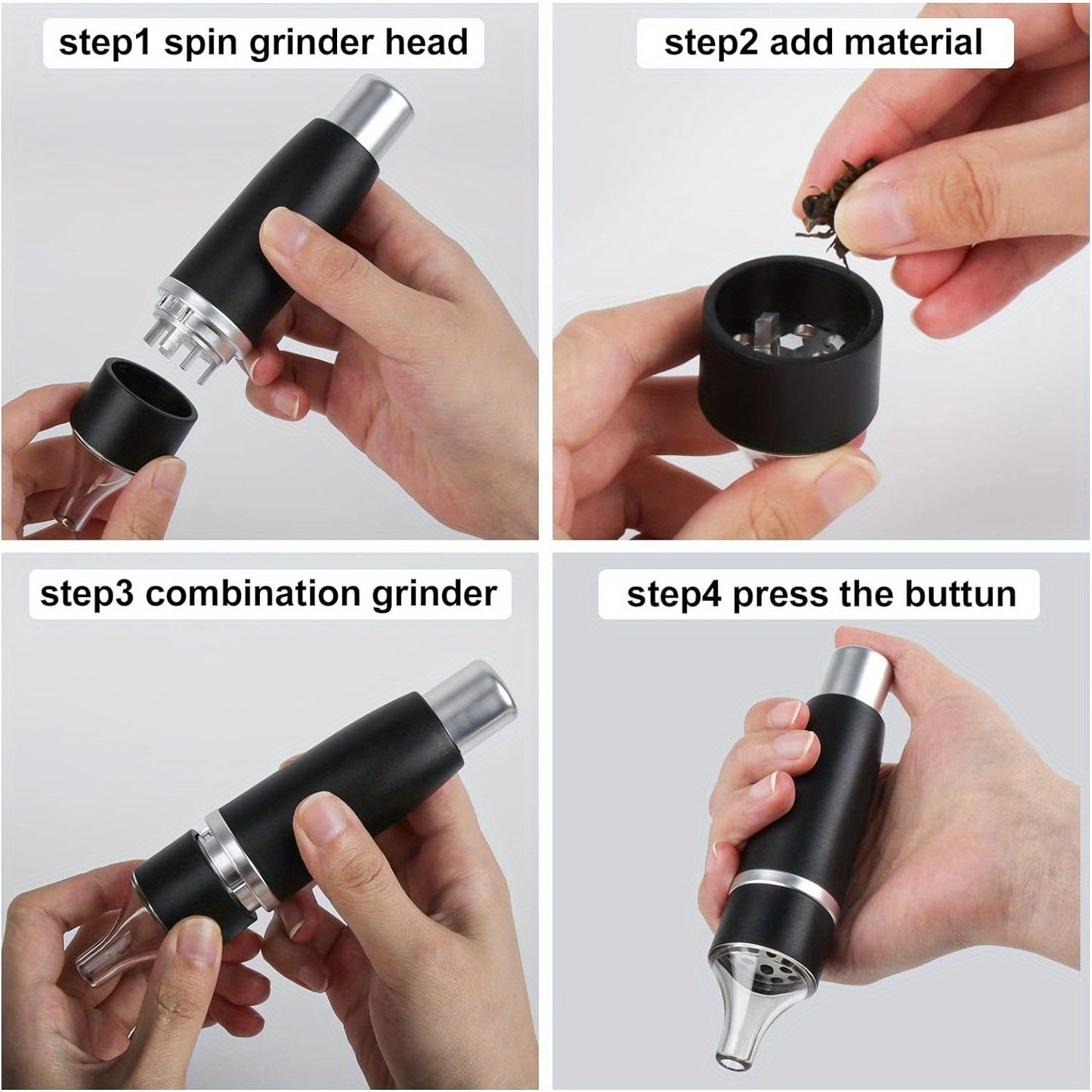 1pc Metal Grinder - Efficient, Detachable, and Integrated ABS Material for Smooth Tobacco and Spice Grinding Experience