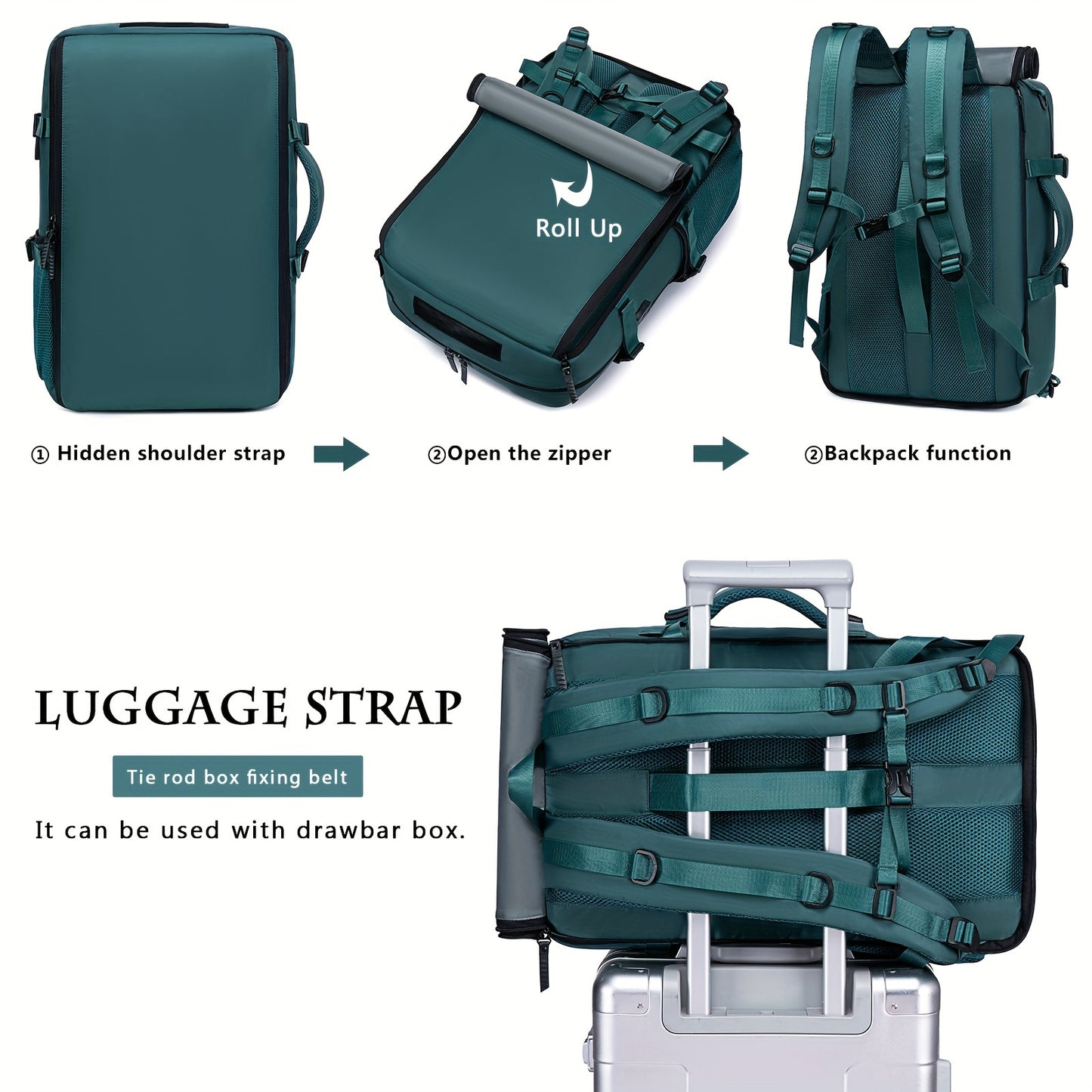 Large Capacity Multi-Functional Backpack - Spacious Hiking & Camping Knapsack with Shoes Compartment, USB Charging Port, Padded Laptop Sleeve, and Multiple Compartments - Ideal for Men, Women, Business, College, and Outdoor E
