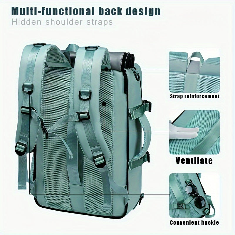 Large Capacity Multi-Functional Backpack - Spacious Hiking & Camping Knapsack with Shoes Compartment, USB Charging Port, Padded Laptop Sleeve, and Multiple Compartments - Ideal for Men, Women, Business, College, and Outdoor E