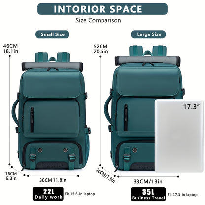 Large Capacity Multi-Functional Backpack - Spacious Hiking & Camping Knapsack with Shoes Compartment, USB Charging Port, Padded Laptop Sleeve, and Multiple Compartments - Ideal for Men, Women, Business, College, and Outdoor E