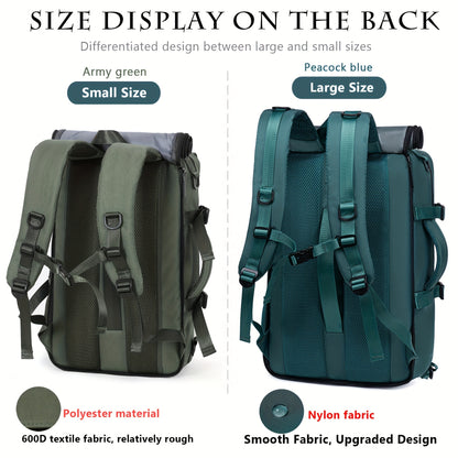 Large Capacity Multi-Functional Backpack - Spacious Hiking & Camping Knapsack with Shoes Compartment, USB Charging Port, Padded Laptop Sleeve, and Multiple Compartments - Ideal for Men, Women, Business, College, and Outdoor E