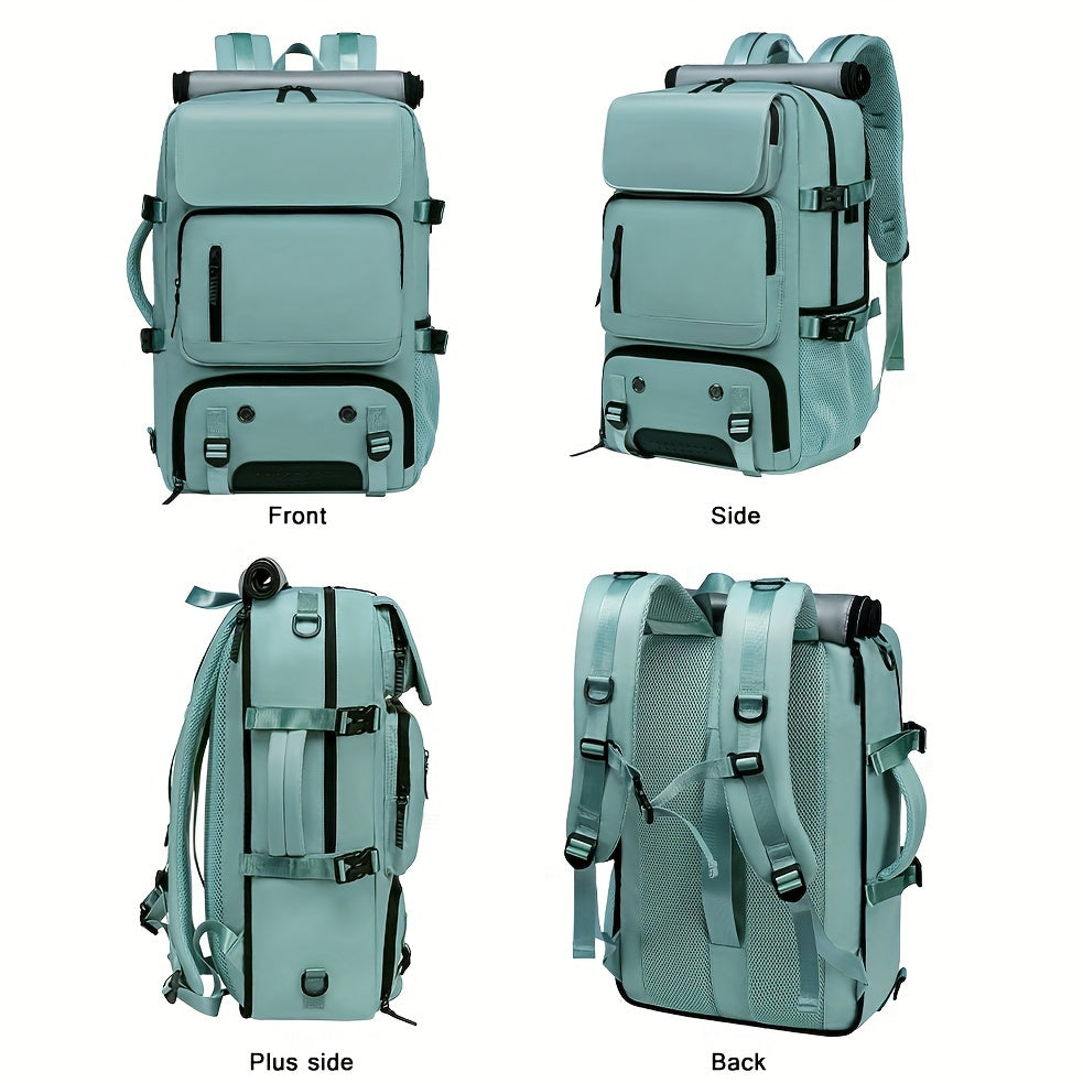 Large Capacity Multi-Functional Backpack - Spacious Hiking & Camping Knapsack with Shoes Compartment, USB Charging Port, Padded Laptop Sleeve, and Multiple Compartments - Ideal for Men, Women, Business, College, and Outdoor E
