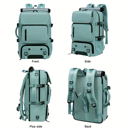 Large Capacity Multi-Functional Backpack - Spacious Hiking & Camping Knapsack with Shoes Compartment, USB Charging Port, Padded Laptop Sleeve, and Multiple Compartments - Ideal for Men, Women, Business, College, and Outdoor E