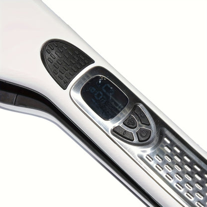 Steam Hair Straightener Flat Iron - Ceramic Ionic Plates, Detachable Comb, Adjustable Temperature, Digital LCD Display, Dual Voltage for Home and Salon Use