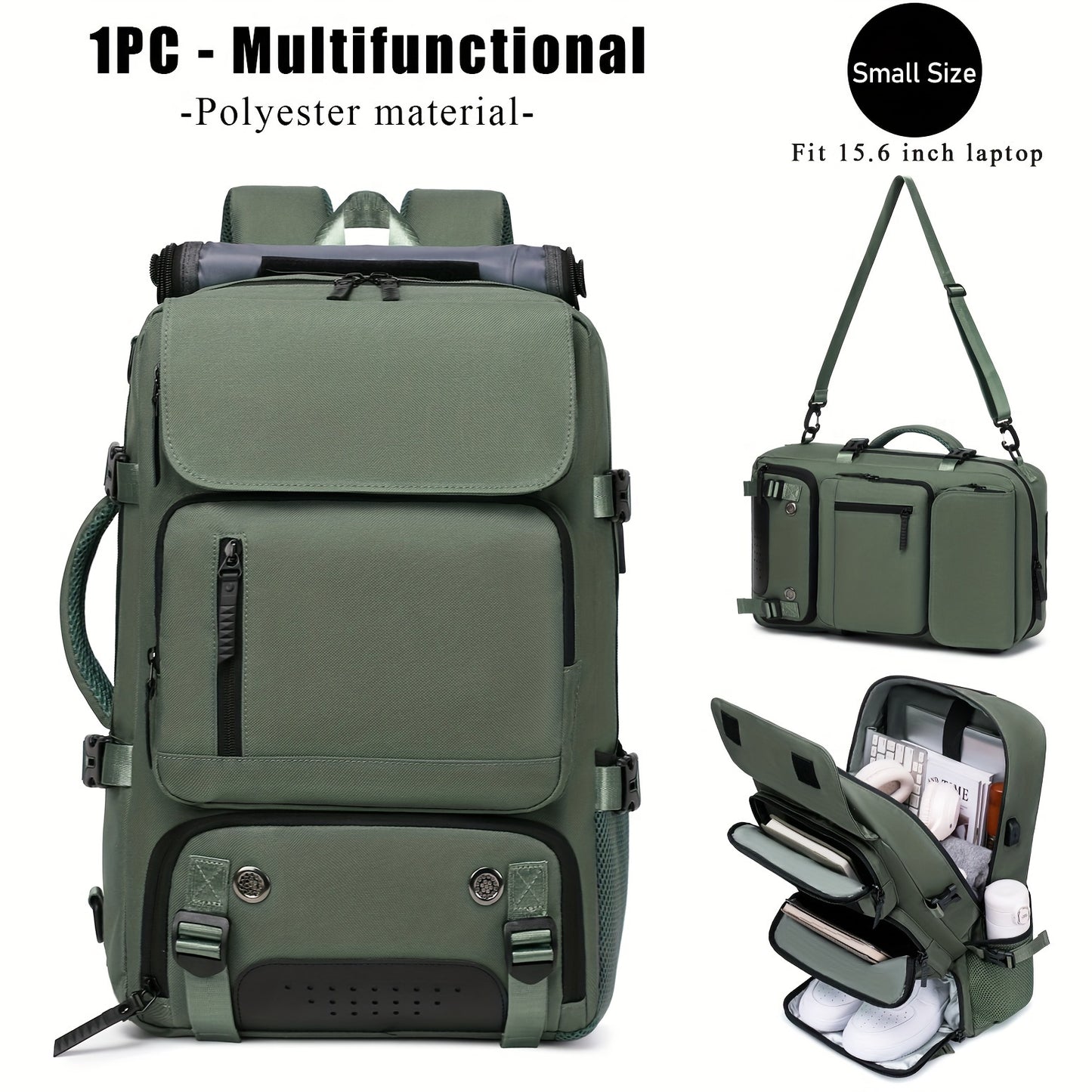 Large Capacity Multi-Functional Backpack - Spacious Hiking & Camping Knapsack with Shoes Compartment, USB Charging Port, Padded Laptop Sleeve, and Multiple Compartments - Ideal for Men, Women, Business, College, and Outdoor E