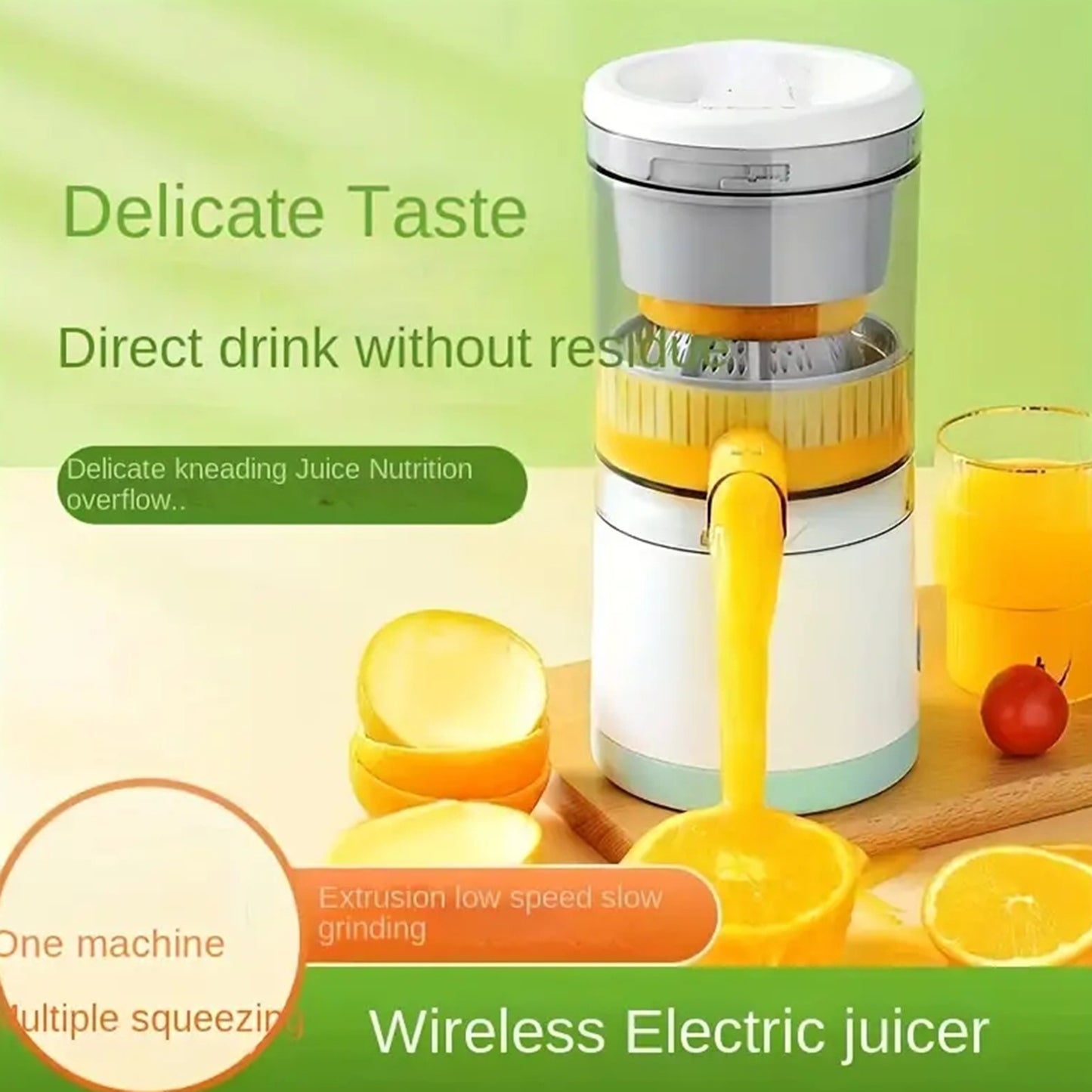 Compact Multifunctional Portable Juicer - Effortless Automatic Juicing, Efficient Separation, Convenient USB Rechargeable Design - Freshly Squeezed Orange Juice in a Compact Cup, Essential Kitchen Appliance for Home Cooking,