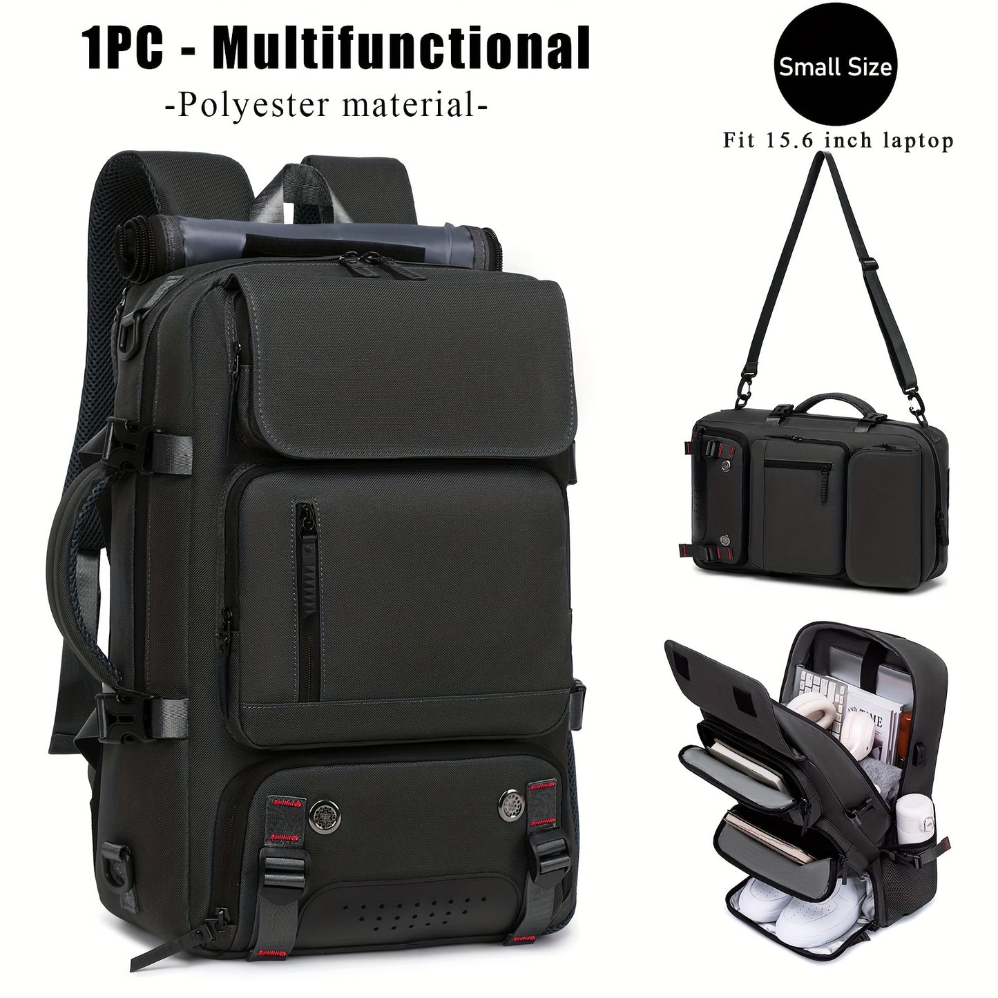 Large Capacity Multi-Functional Backpack - Spacious Hiking & Camping Knapsack with Shoes Compartment, USB Charging Port, Padded Laptop Sleeve, and Multiple Compartments - Ideal for Men, Women, Business, College, and Outdoor E