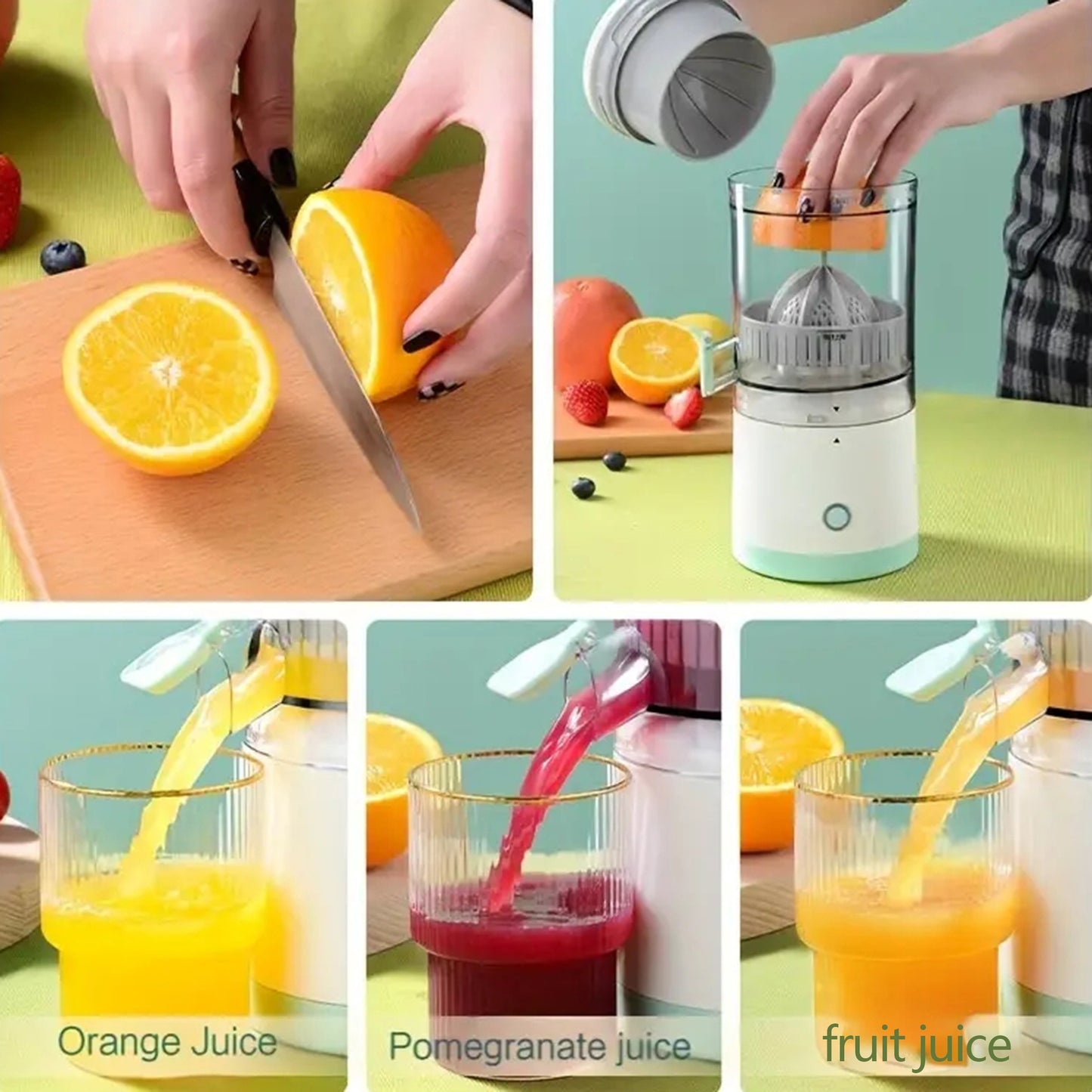 Compact Multifunctional Portable Juicer - Effortless Automatic Juicing, Efficient Separation, Convenient USB Rechargeable Design - Freshly Squeezed Orange Juice in a Compact Cup, Essential Kitchen Appliance for Home Cooking,