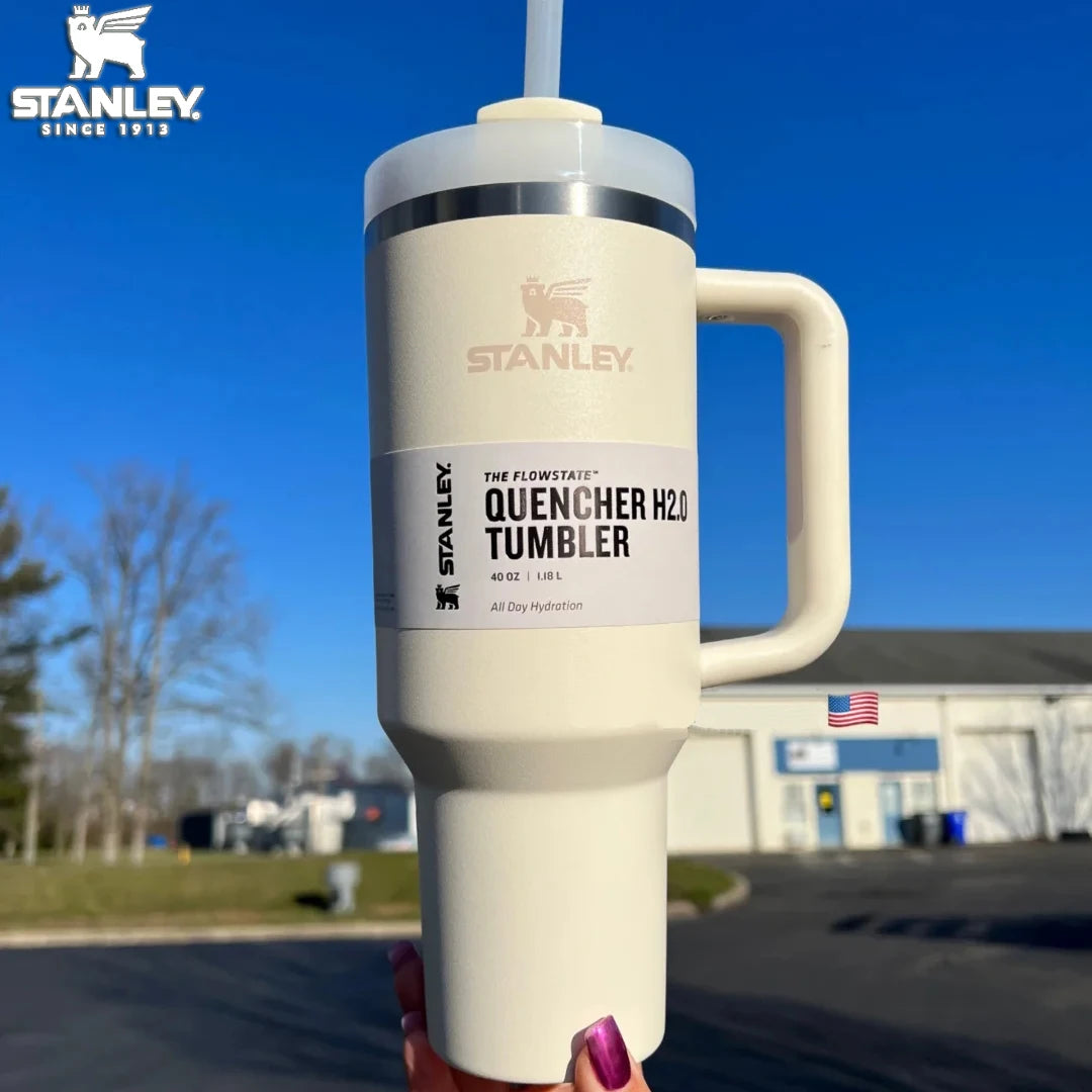 Stanley Quencher H2.0 Tumbler with Handle and Straw 40 oz | Flowstate 3-Position Lid | Cup Holder Compatible for Travel |
