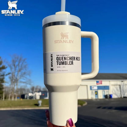 Stanley Quencher H2.0 Tumbler with Handle and Straw 40 oz | Flowstate 3-Position Lid | Cup Holder Compatible for Travel |