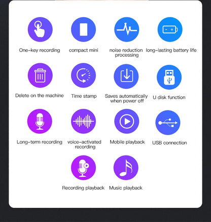 Small Voice Record Activated Mini Digital Voice Recorder Espia Micro Sound Dictaphone Secret Audio Recorder 8/16/32GB MP3 Player