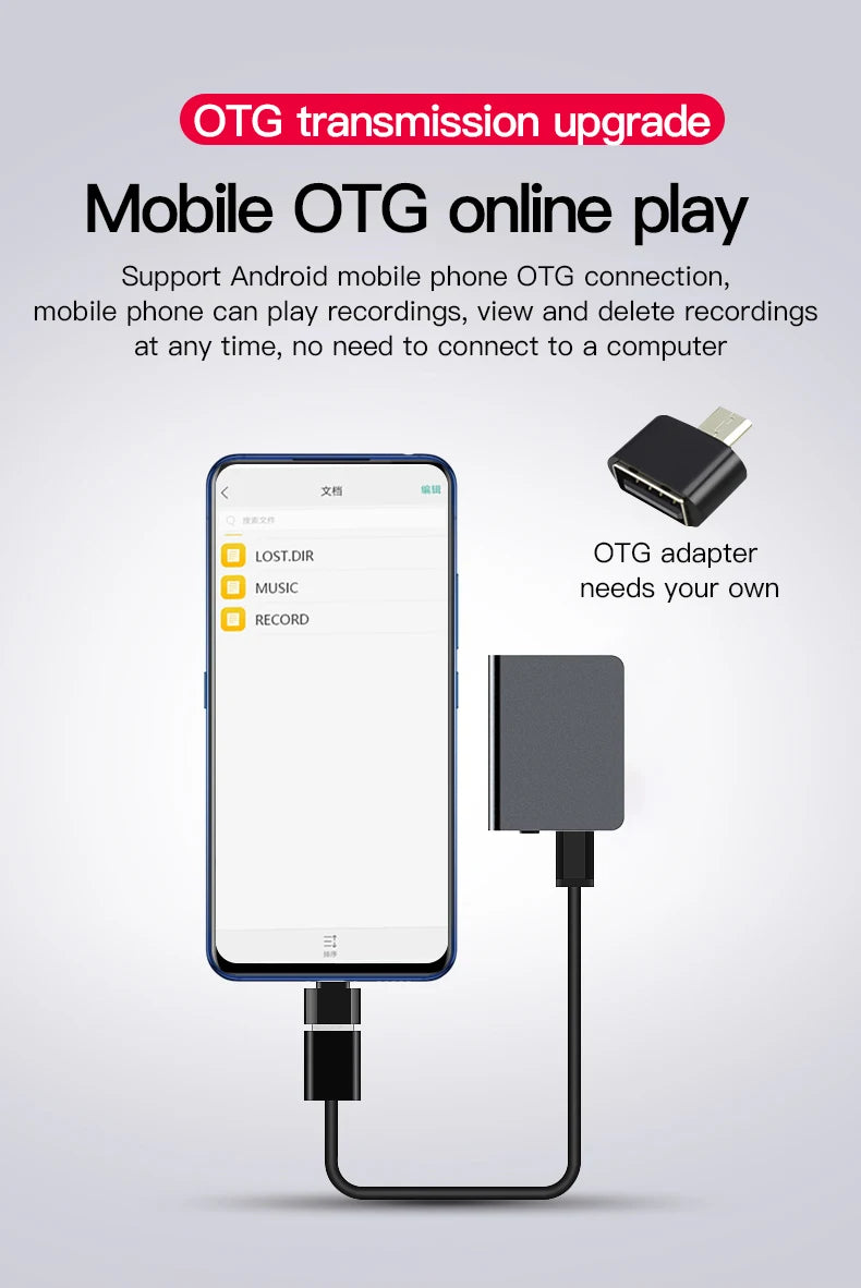 Small Voice Record Activated Mini Digital Voice Recorder Espia Micro Sound Dictaphone Secret Audio Recorder 8/16/32GB MP3 Player