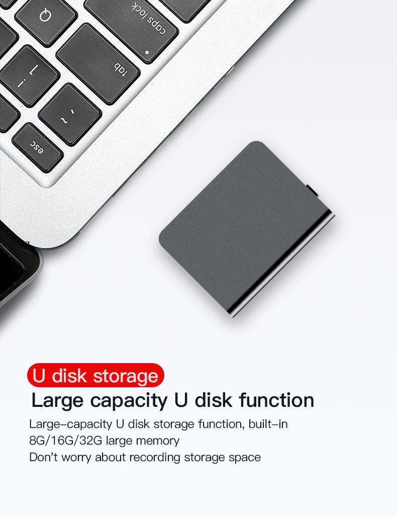 Small Voice Record Activated Mini Digital Voice Recorder Espia Micro Sound Dictaphone Secret Audio Recorder 8/16/32GB MP3 Player