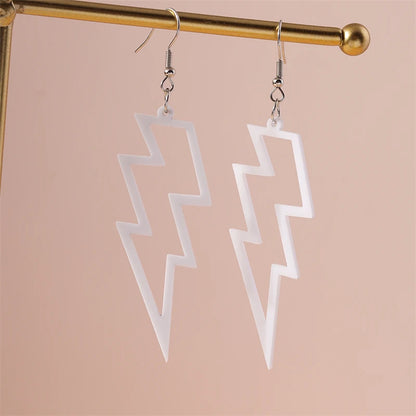 Fashion Candy Color Acrylic Lightning Drop Earrings for Women Cool Long Dangle Earrings Girls Party Festival Jewelry Gifts