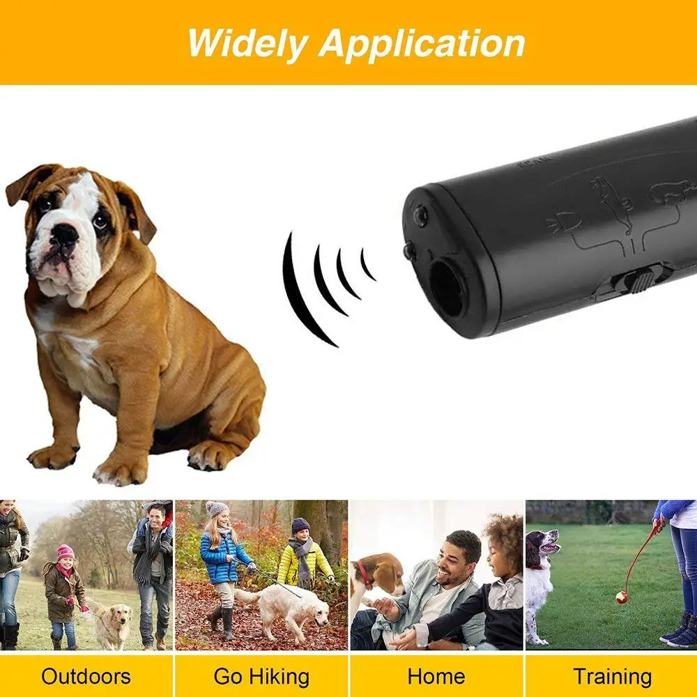 3 in 1 Pet Dog Repeller Whistle Ultrasonic Anti Barking Stop Bark Device with Flash Light Outdoor Pets Dogs Repellent Training