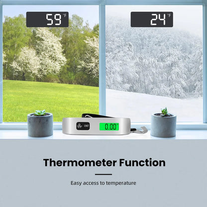 110Lb/50Kg Portable Digital Luggage Weight Scale LCD Display Pocket Electronic Suitcase Travel Scale Balance Baggage Weight Tool