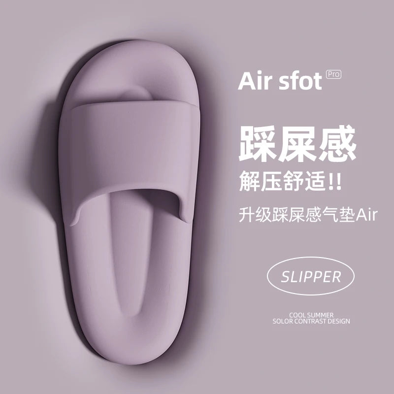 Men's Women's Soft Sole Pillow Slippers Lightweight Open Toe Non Slip EVA Sandals Indoor Outdoor Quick Drying Bathroom Shoes