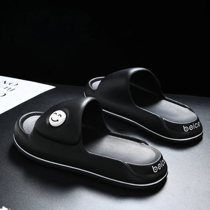Men's Home Slippers Thick Soles Soft Slide Comfortable Indoor and Outdoor Slippers Solid Color Simple Daily Shoes