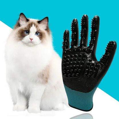 A Pair of Pet Bath Gloves Massage Clean Remove Floating Hair Pet Grooming Hair Removal Rubber Wear Resistant Non-Slip Pet Gloves