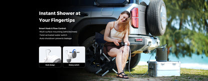 FLEXTAILGEAR Outdoor Camping TINY SHOWER IPX7 Waterproof Portable Electric Shower Pump for Outdoor and Home Cleaning