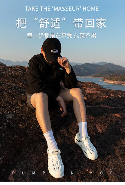 Summer Eva Commuting Slides Clogs Men's Slippers Sandals Beach Water Shoes Trendy Flip Flops Male Slipper Camping Driving