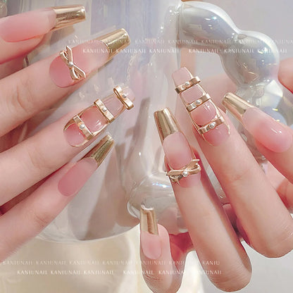 10Pcs Ballet Dance Shoes 3D Nail Charms 8mm Pink Metal Dance Shoes Ribbon Nail Art DIY Kawaii Ballet Bows Manicure Supplies &*&