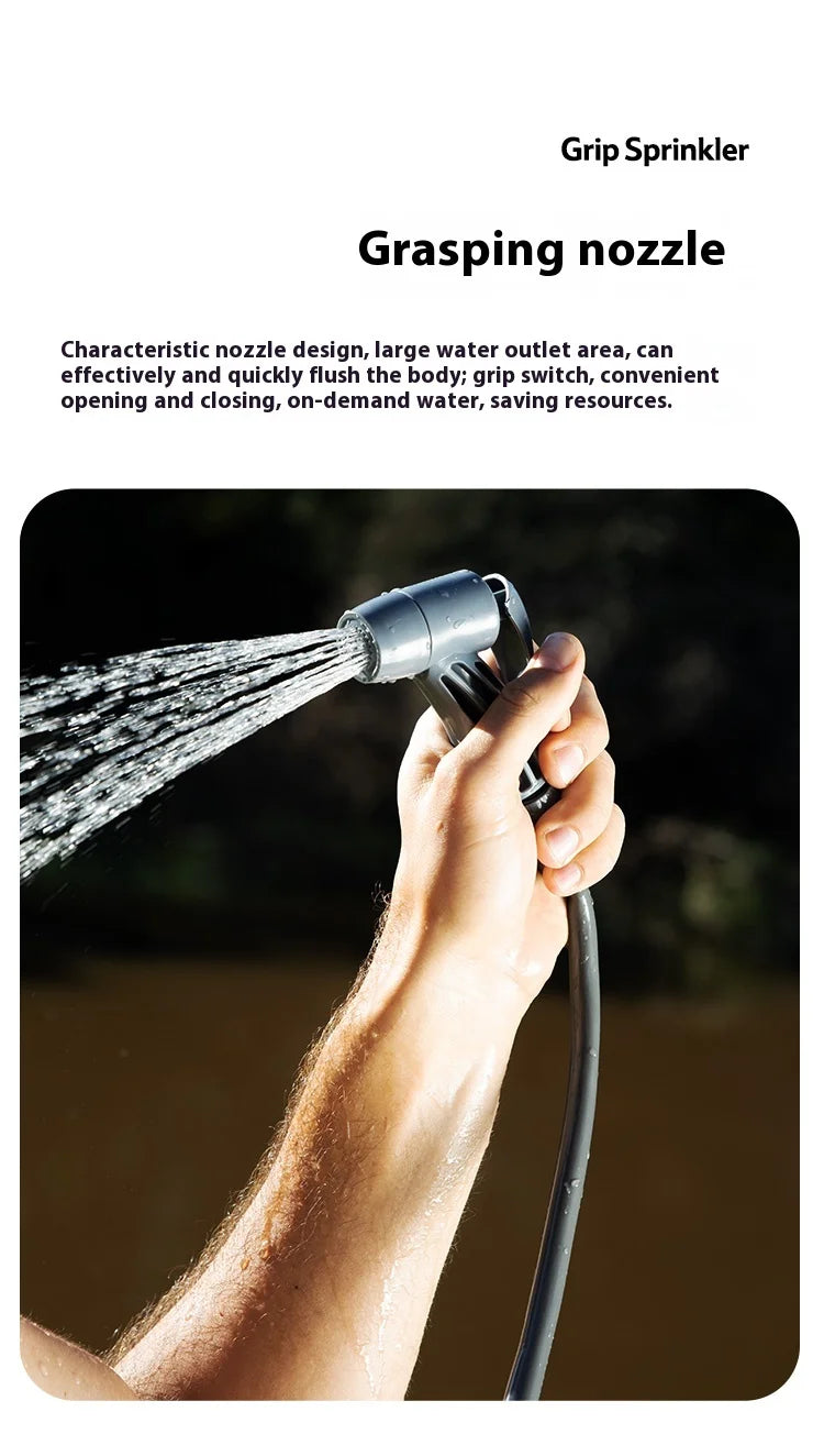 Lohascamping Outdoor Pressure Shower Portable 11L Inflatable Shower Water Bag Camping Lightweight PVC Bathing Bag Washing Tools