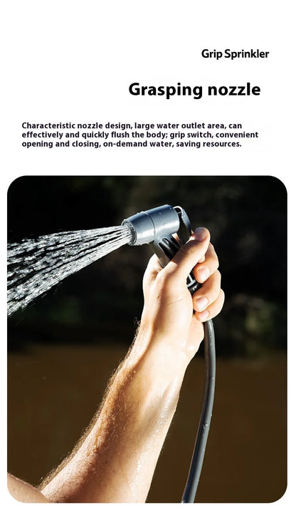 Lohascamping Outdoor Pressure Shower Portable 11L Inflatable Shower Water Bag Camping Lightweight PVC Bathing Bag Washing Tools