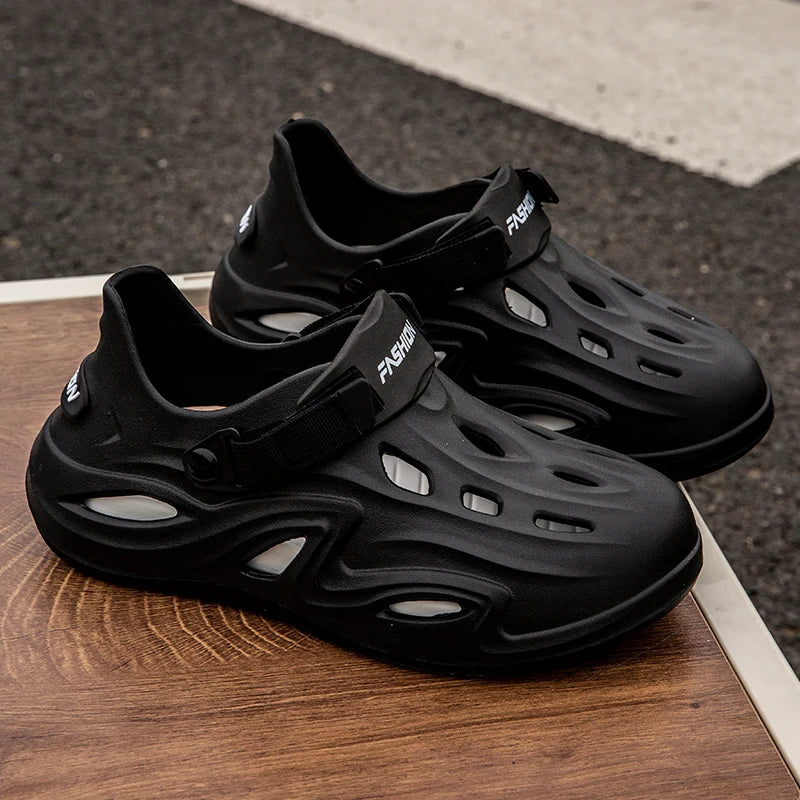 Men Summer Anti-slip Soft EVA Slippers Male Outdoor Hole Garden Sandals Casual Breathable Comfortable Flat Indoor Shoes