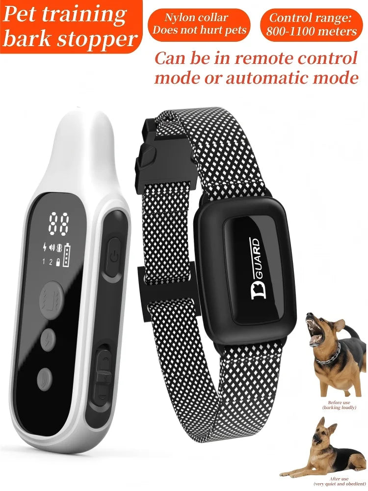 YHLC Electric Dog Training Collar Detachable Bark Rechargeable Anti Barking Shock Vibration Collar for All Dogs Pet