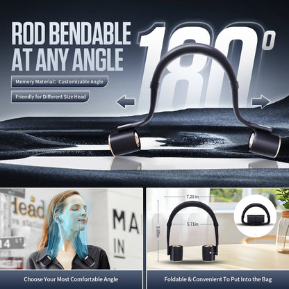 Portable Mini Neck Fan Home Summer Air-cooled Neck Hanging Fans for Outdoor Silent Neckband Wearable Sports Running Travel