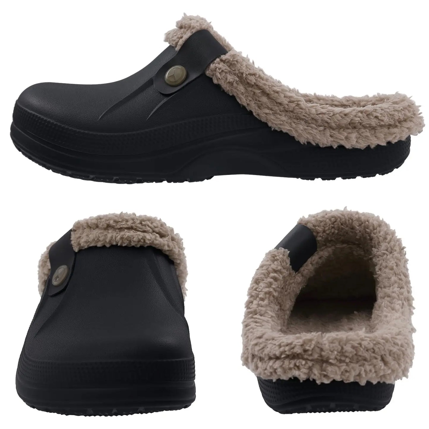 Fashion Men Cotton Slippers Winter Women Men Short Plush Slippers Casual Waterproof Garden Men Shoes New Fur Furry Cotton Shoes