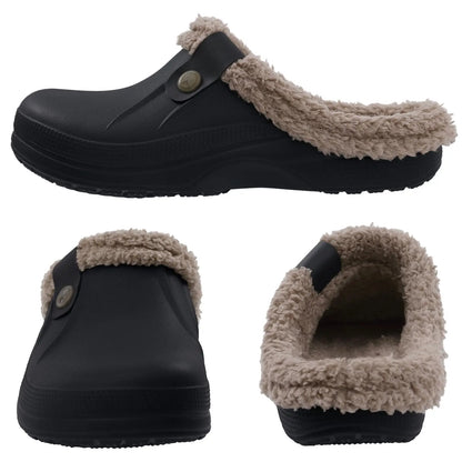 Fashion Men Cotton Slippers Winter Women Men Short Plush Slippers Casual Waterproof Garden Men Shoes New Fur Furry Cotton Shoes