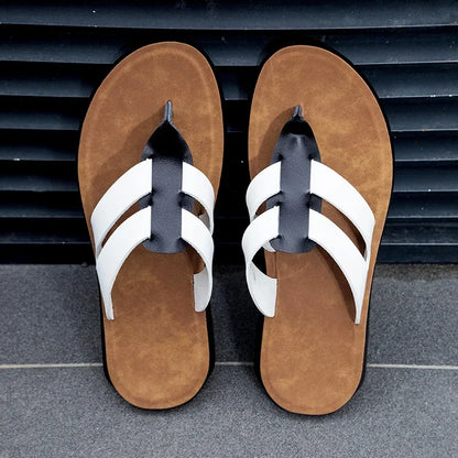 Mens Flip Flops Artificial Leather Slippers Beach Shoes Summer Casual Chanclas Hombre Infradito Uomo Japonki Sales Promotion