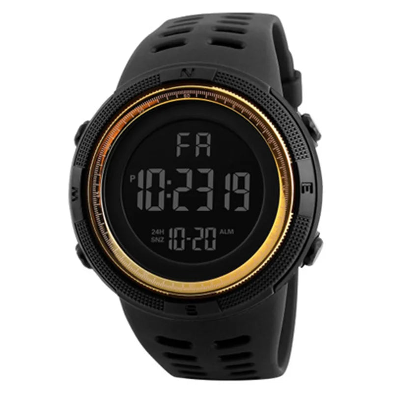 YIKAZE Men's Digital Electronic Watch Sports Glow 50mm Large Dial Student Outdoor Adventure Trend Multifunctional Watches Clock