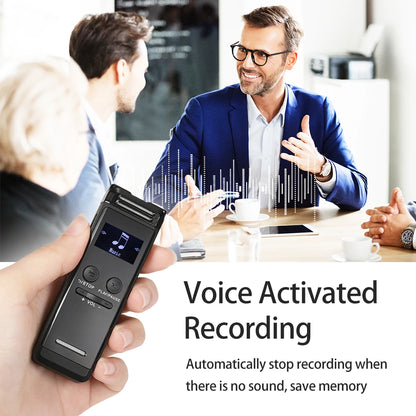Digital Voice Recorder 32G Activated Record Playback MP3 Music Player w/ Mic Speaker 1536KBPS HD Recording 24 System Languages