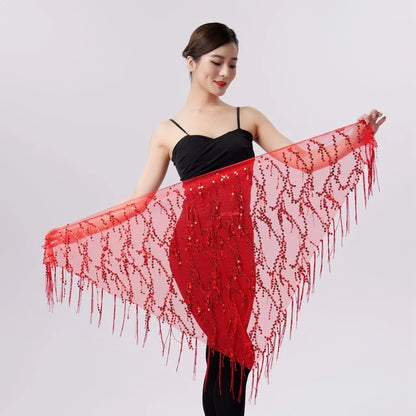 New Belly Dance Costumes Sequins Tassel Indian Belly Dance Hip Scarf for Women Dance Performance Waist Belt