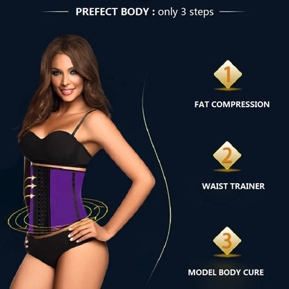 AfruliA Fajas Colombians Girdles Latex Waist Trainer Long Torso Corset Shapewear Slimming Belly Sheath Body Shaper 9 Steel Bones