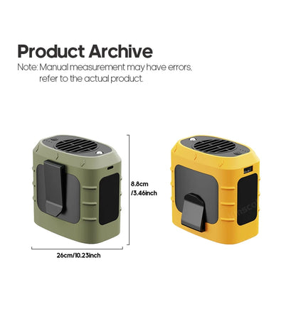 8000mAh Outdoor Waist Fan Portable Multifunctional Camping Fan Bladeless Hanging Neck Fan with Power Bank LED Lighting