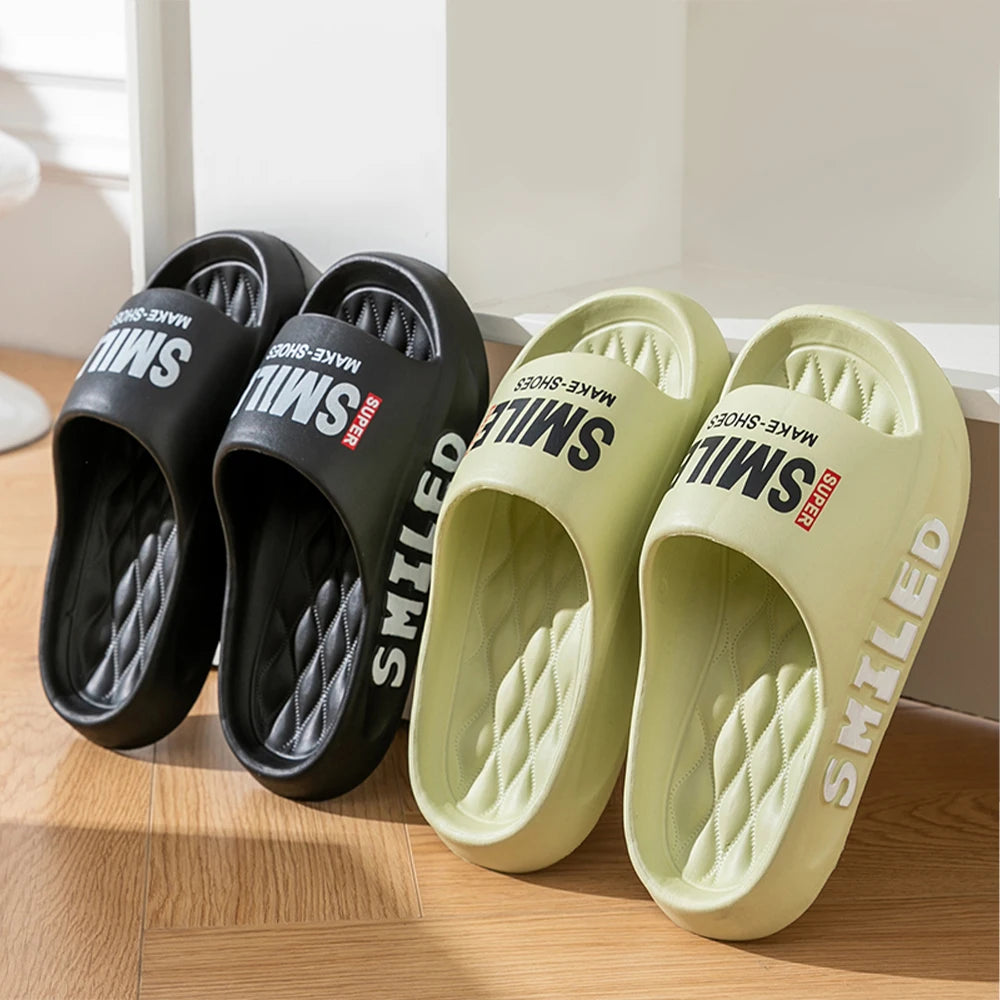 ZHIDA Summer Men Slippers Outer Wear Beach Sports Sandals Home Bathing Cool Slippers EVA Outsole Slides Soft Thick Sole Sandals