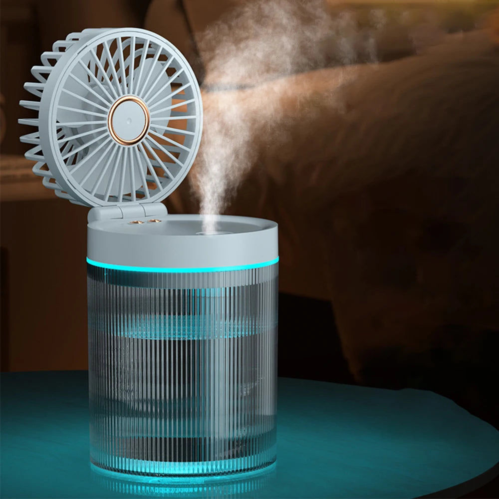 IRALAN Portable mini Fan AIr Conditioner Humidifier LED Night Lights 3 In 1 Home Fans for room Office Room decoration
