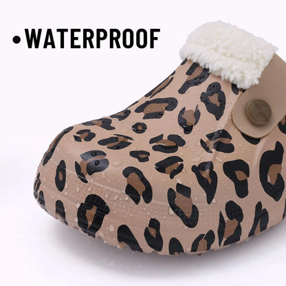 Fashion Men Cotton Slippers Winter Women Men Short Plush Slippers Casual Waterproof Garden Men Shoes New Fur Furry Cotton Shoes