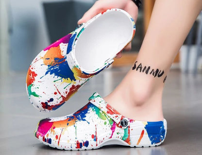 Graffiti Beach Platform Shoes Outdoor 2025 Style Adult Eva Trend Slippers for Men Summer Sale Designer Luxury Fun Sandals Man