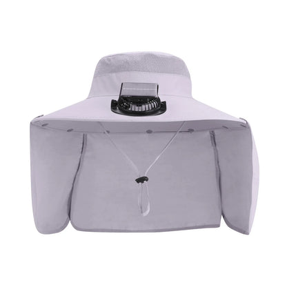 Solar-Powered Outdoor Cooling Fan Hat with Adjustable Brim - UV Protection Sun Cap for Fishing, Hiking & Summer Travel
